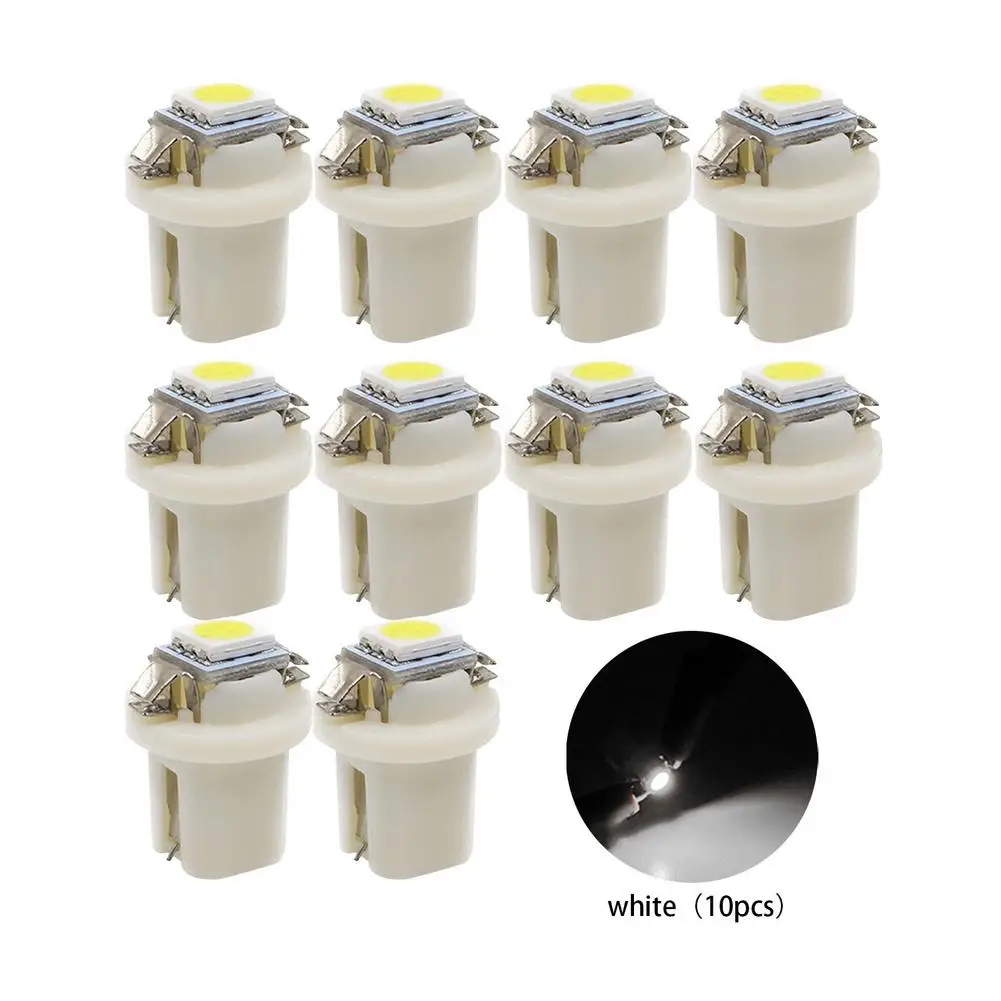 10PCS NEW B8.5D 509T B8.5 T5 Super Bright LED Lamp Car Panel Gauge Speedo Dash Bulb Auto Dashboard Instrument Cluster Light 12V - купить по