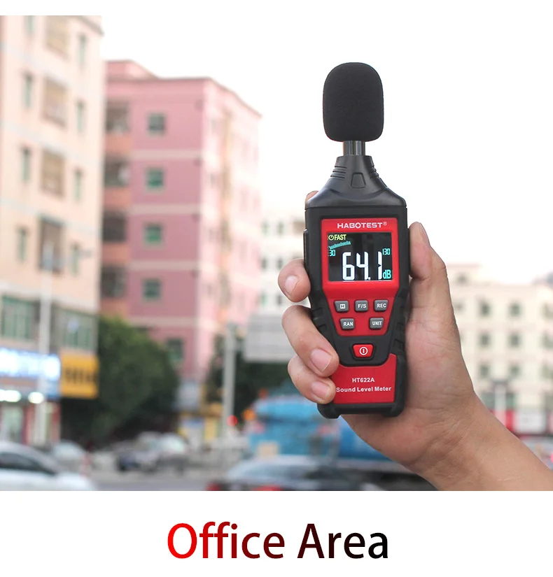 Habotest HT622A цифровой измеритель уровня звука регистратор 30~ 130 дБ цифровой диагностический инструмент ЖК-подсветка Высокая сигнализация регистрации данных