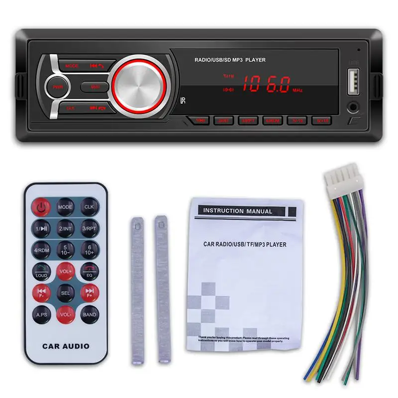 Автомобильный радиоприемник стерео Bluetooth цифровой USB/SD AUX вход FM аудио