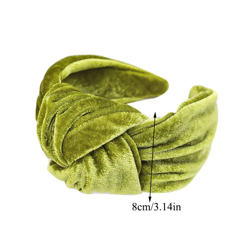 

Stretch Flannel Cloth Cross Knotted Headband Gold Velvet Women Head Hoop Vintage Hair Accessories Solid Color Wide Hair Hoop