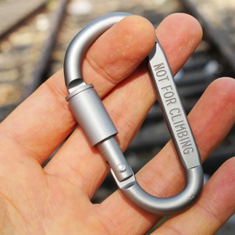 

5pcs D-Shaped Carabiner Hook Travel Kit Camping Equipment Aluminum Alloy Keychain Outdoor Survival Gear Climbing Snap Buckle