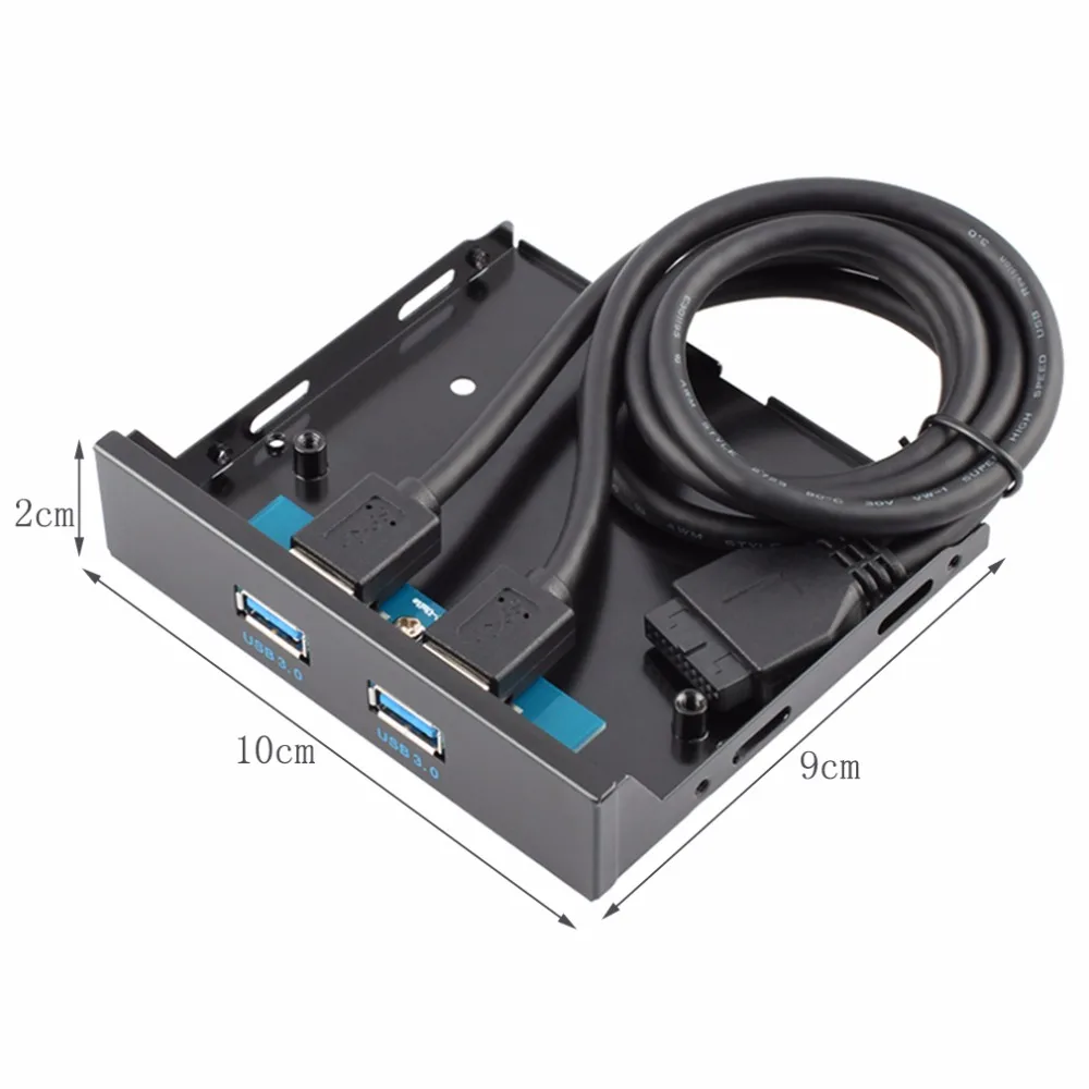 Высокопроизводительный 20 Pin 2 порта USB 3,0 концентратор USB3.0 Передняя панель кронштейн адаптер кабель для ПК настольный 3,5 дюймов ячейка для дискет