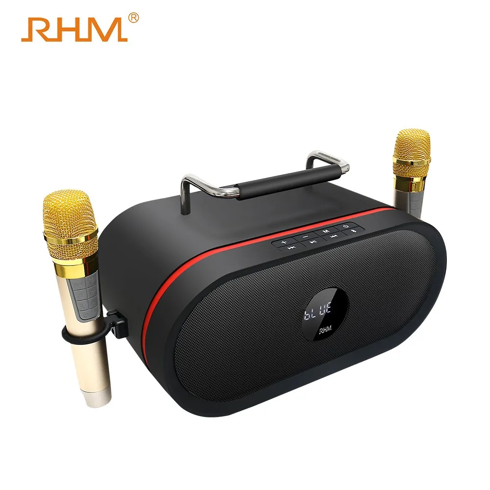 

Professional Portable Karaoke Speaker factory Hot Selling BT/TF/USB/AUX/Display with UHF wireless microphones