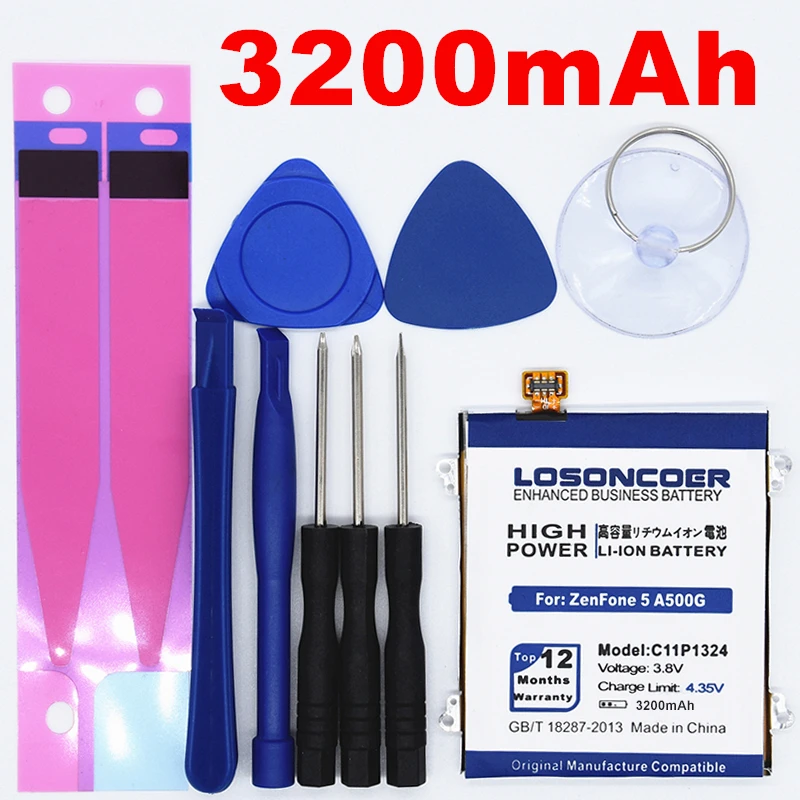 LOSONCOER 3200 мАч C11P1324 с оригинальной железной рамкой для ASUS ZenFone 5 A500CG батарея A501CG A500KL A500 батарея+ Подарочные инструменты