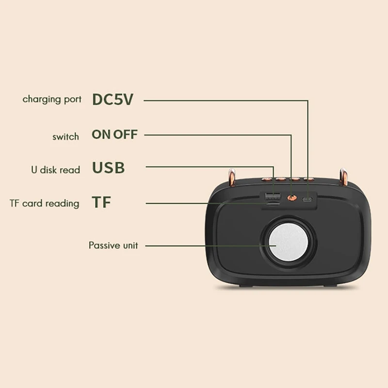 BS32D Wireless Bluetooth Speaker Cartoon Subwoofer Outdoor Card Portable Mini | Электроника