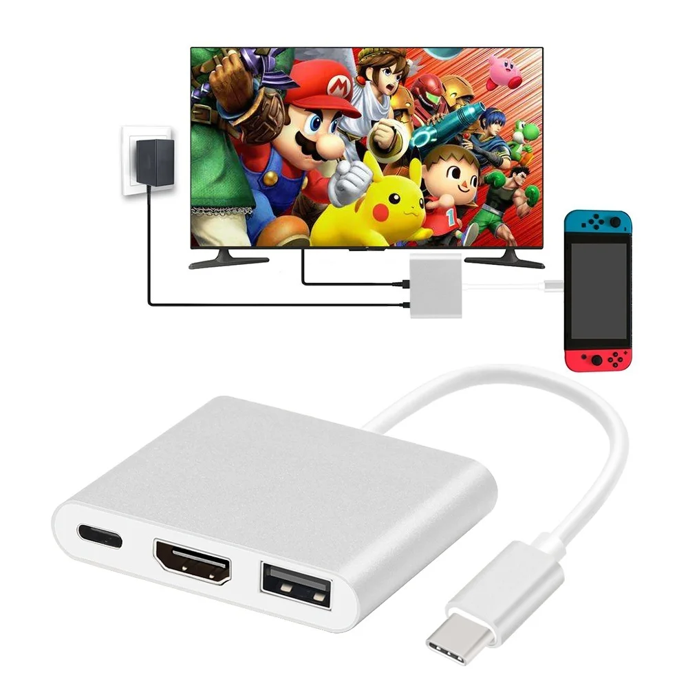 Адаптер для передачи данных Type C к HDMI мини Док станция USB концентратор ТВ