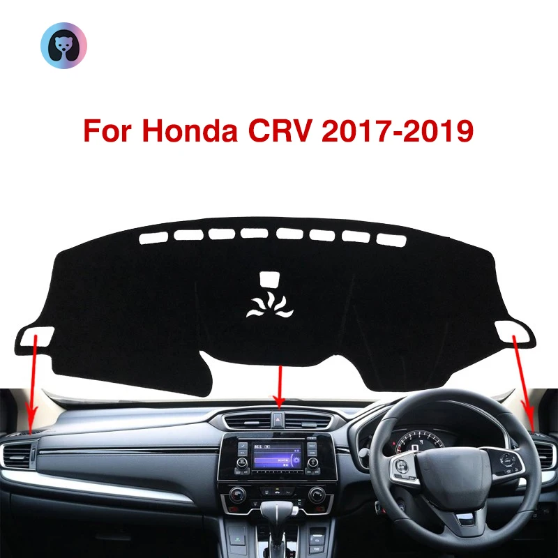 For Honda CRV 2017 2018 2019 Противоскользящий коврик для приборной панели фланелевый