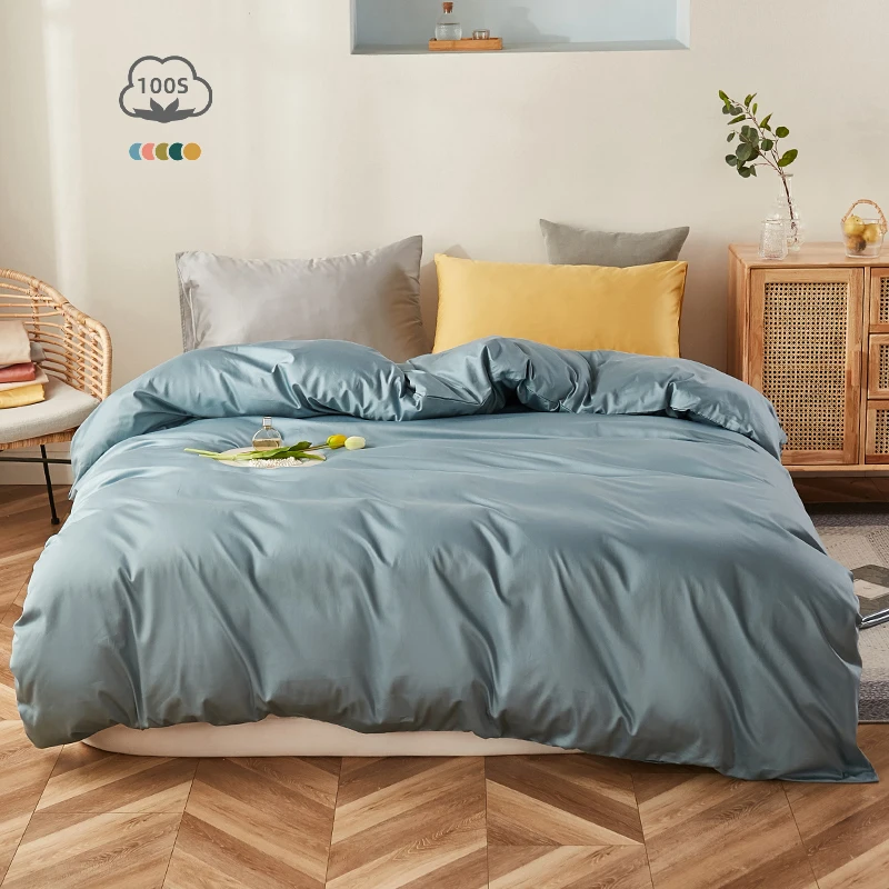 

High Quality 100s Long Staple Cotton Bedclothes Quilt Cover Pillowcase 3Pcs Bedding Set Single Double Duvet Cover Set 220x240