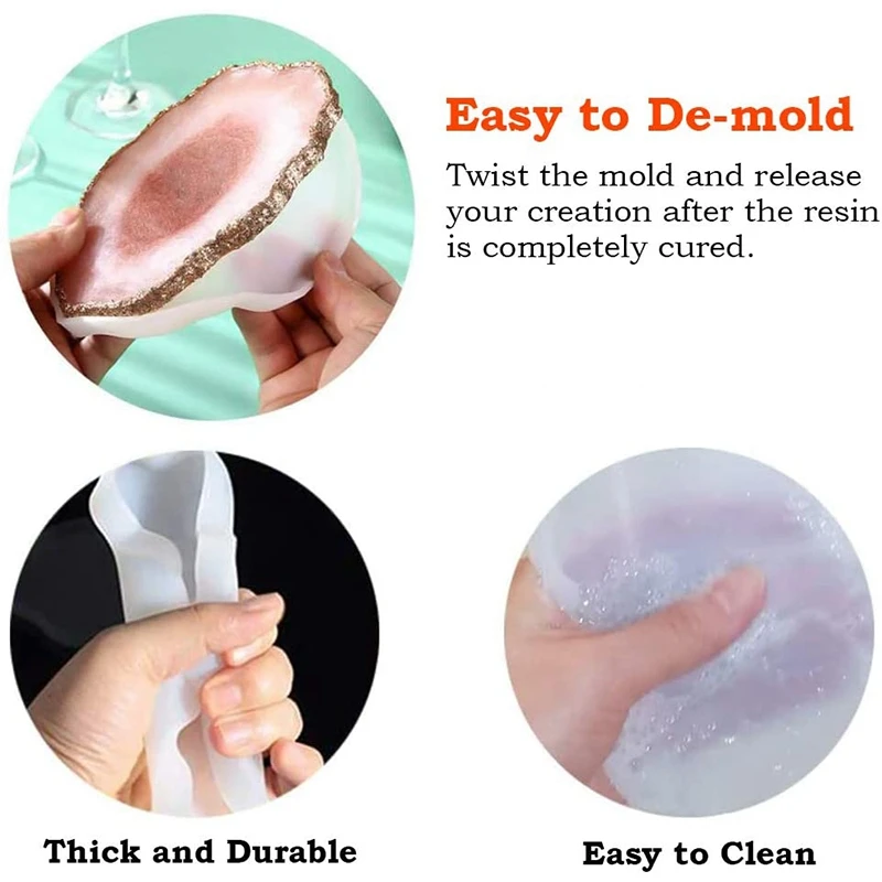 Поднос из силиконовой смолы и формы для горки 2 шт. Серебристые ручки пресс