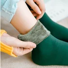 Зимние теплые женские утолщенные теплые шерстяные кашемировые снежные носки бесшовное бархатное сапоги носки для сна для пола мужские милые носки