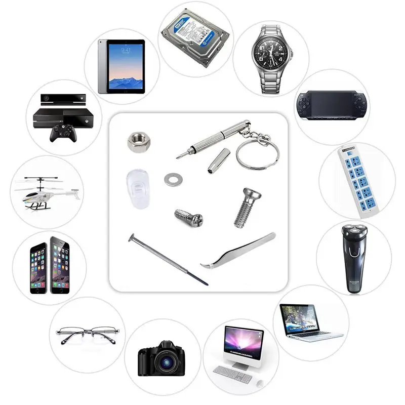 Eyeglass Repair Kit Sunglasses With Nose Pads Screws Screwdriver Tweezers For Watch Clock Spectacle | Аксессуары для одежды