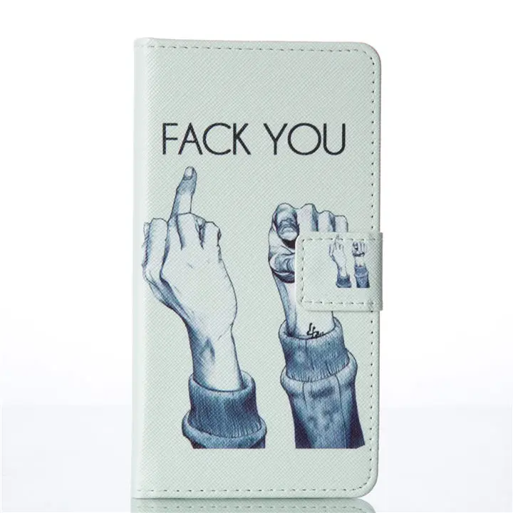 Fack You Кожаный чехол-книжка для huawei P20 Pro P10 P9 P8 Lite P Smart Honor 9 Lite 8 Enjoy 7 7S mate 10, чехол для телефона P23G - Цвет: Fack You