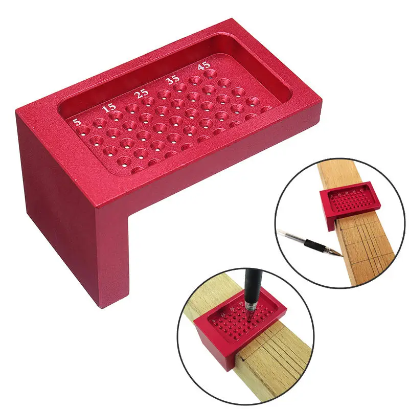 

T50 Mini Alloy Steel Hole Positioning Metric Marking Line Ruler Woodworking Tool for Carpenter