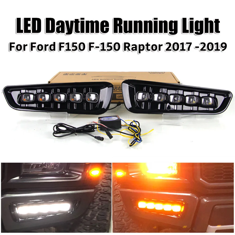 Светодиодные дневные ходовые огни 2 шт. противотуманные фары для Ford F150 F-150 Raptor 2017