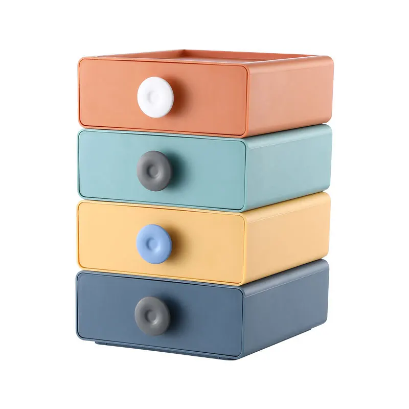 

Desktop Cosmetic Storage Box Drawer Storage Cabinet Can Stack Stationery Box Multi-layer Compartment Storage Box