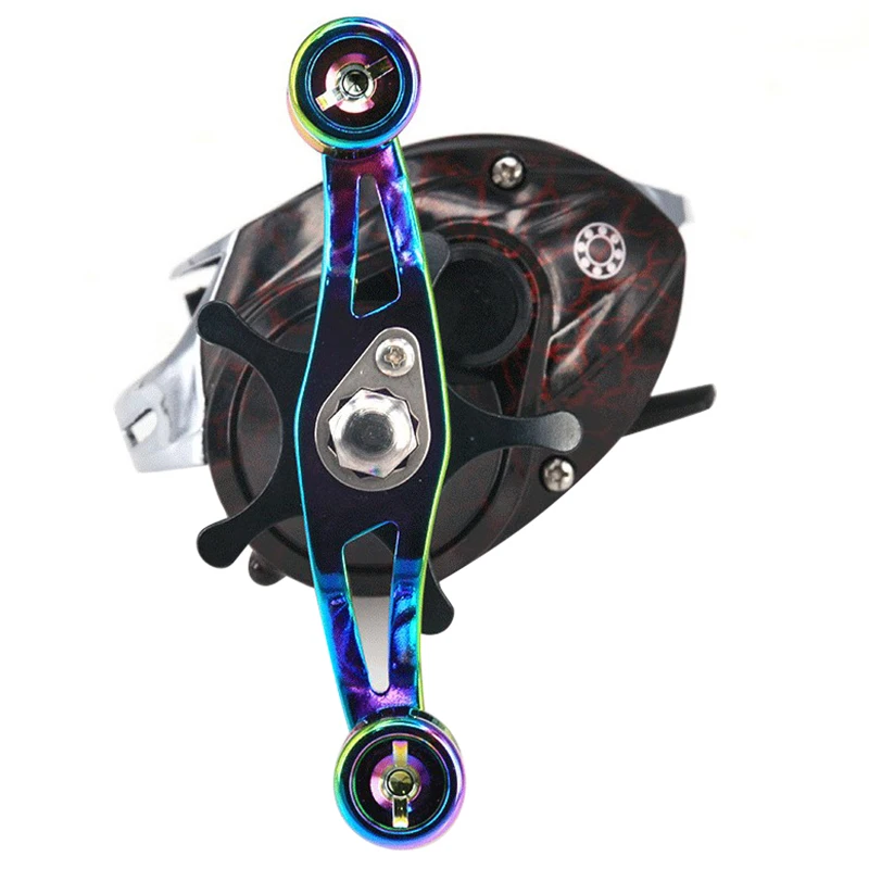 

SEWS-Rainbow Color Fishing Reel Handle Kit All Metal Anti-rust Reel Knob Rocker DIY Accessory Hole fishing accessories