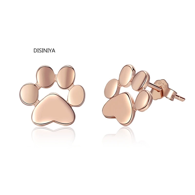 Женские серьги-гвоздики в виде лапы кота и собаки | Украшения аксессуары