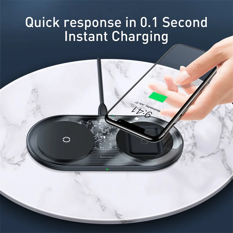 baseus 15w qi wireless charger fast charging for iphone for huawei qi high power portable wireless charger phone charger station free global shipping