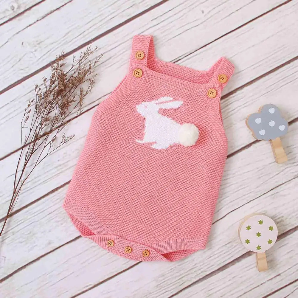 baby onesie tops 505 Детские комбинезоны с рисунком кролика, трикотажные новорожденный инфантил Комбинезоны для младенцев Осенние Комбинезоны для маленьких мальчиков и девочек 0-18 месяцев - Цвет: baby onesie tops 505