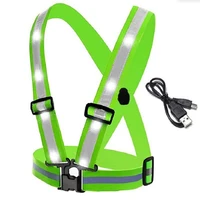 led cycling vest high visibility outdoor running cycling reflective safety vest adjustable elastic strap riding reflective belt