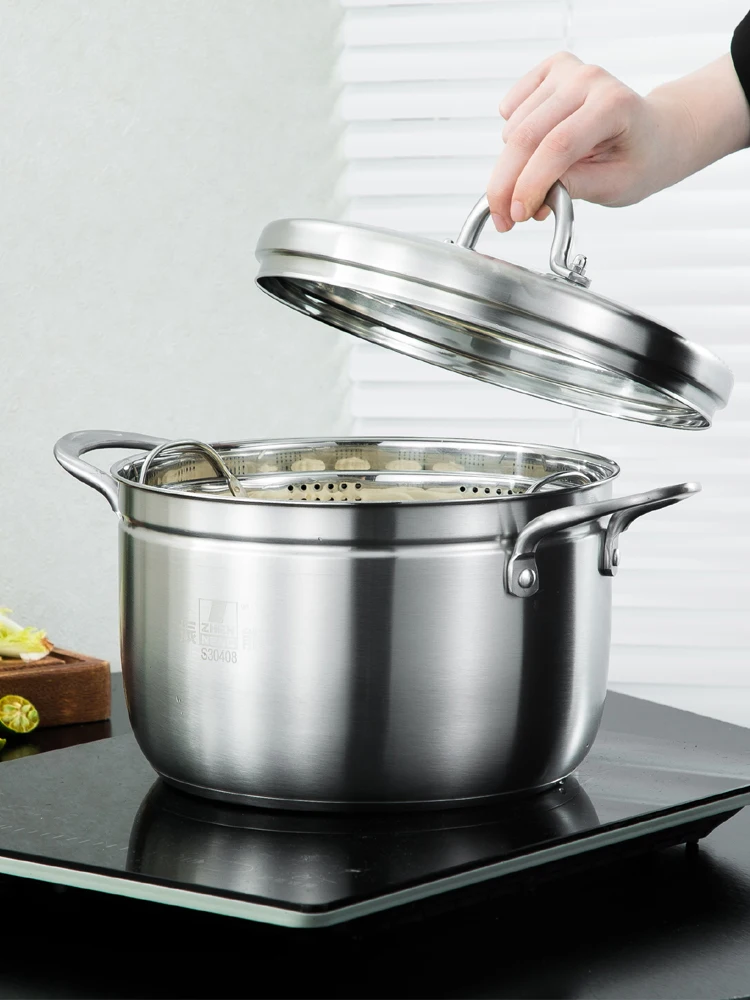 

22cm Couscous Rice Roll Steamer for Food Stainless Steel Steamer Soup Pot Cooking and Steamer Pot