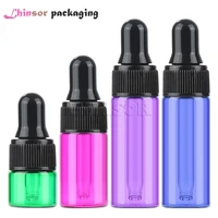 50pcslot 1ml 2ml 3ml 5ml colorful glass perfume doterra essential oil bottles dropper vials with pipette for cosmetic