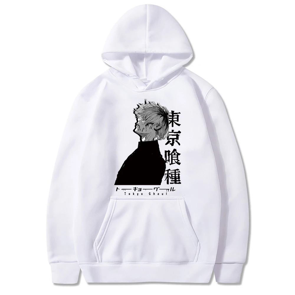 

Kaneki ken impresso hoodie moletom com capuz de manga longa com capuz com capuz
