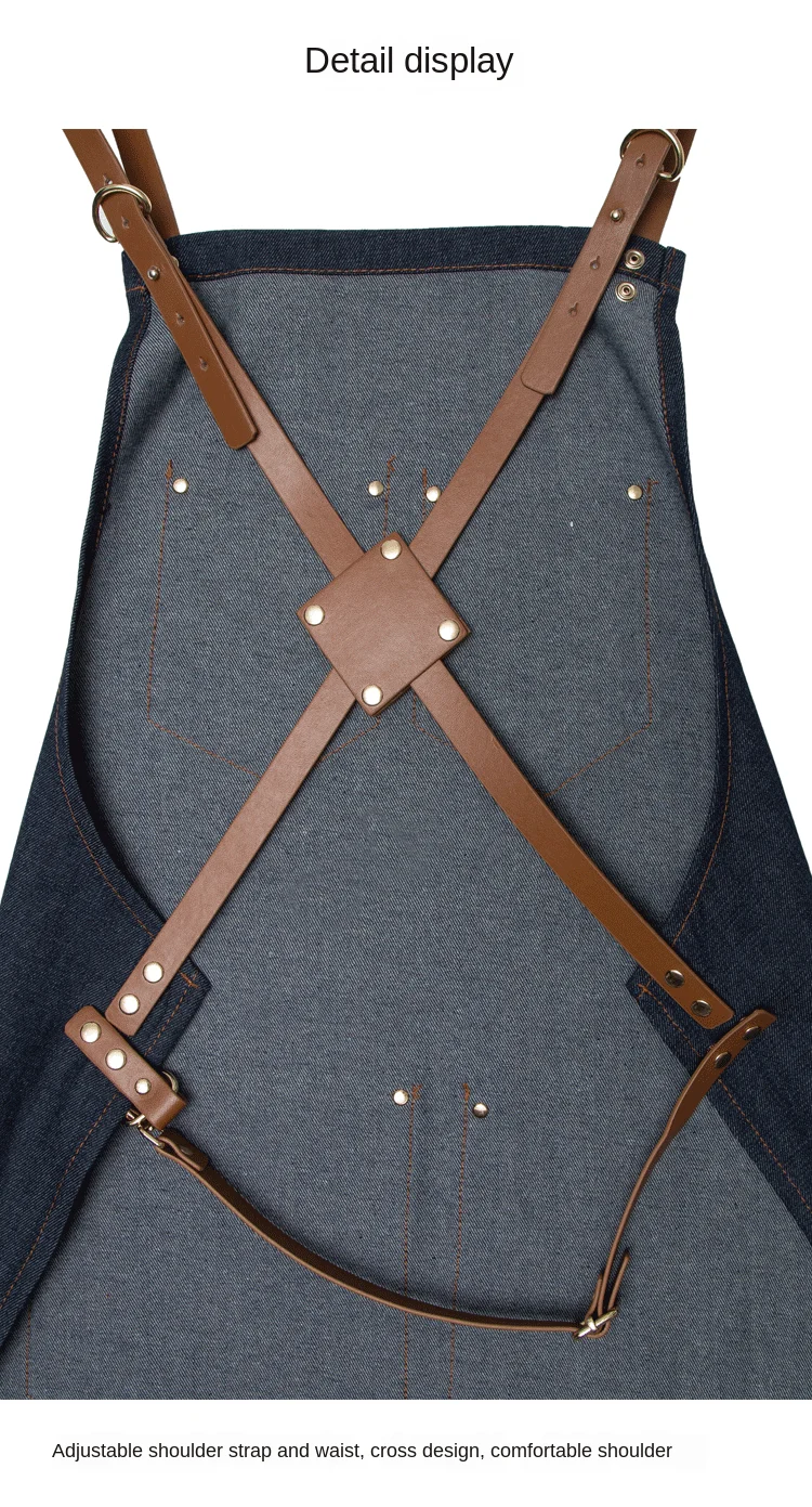 Модный джинсовый фартук для женщин и мужчин Milktea кофейня западный ресторан кухня