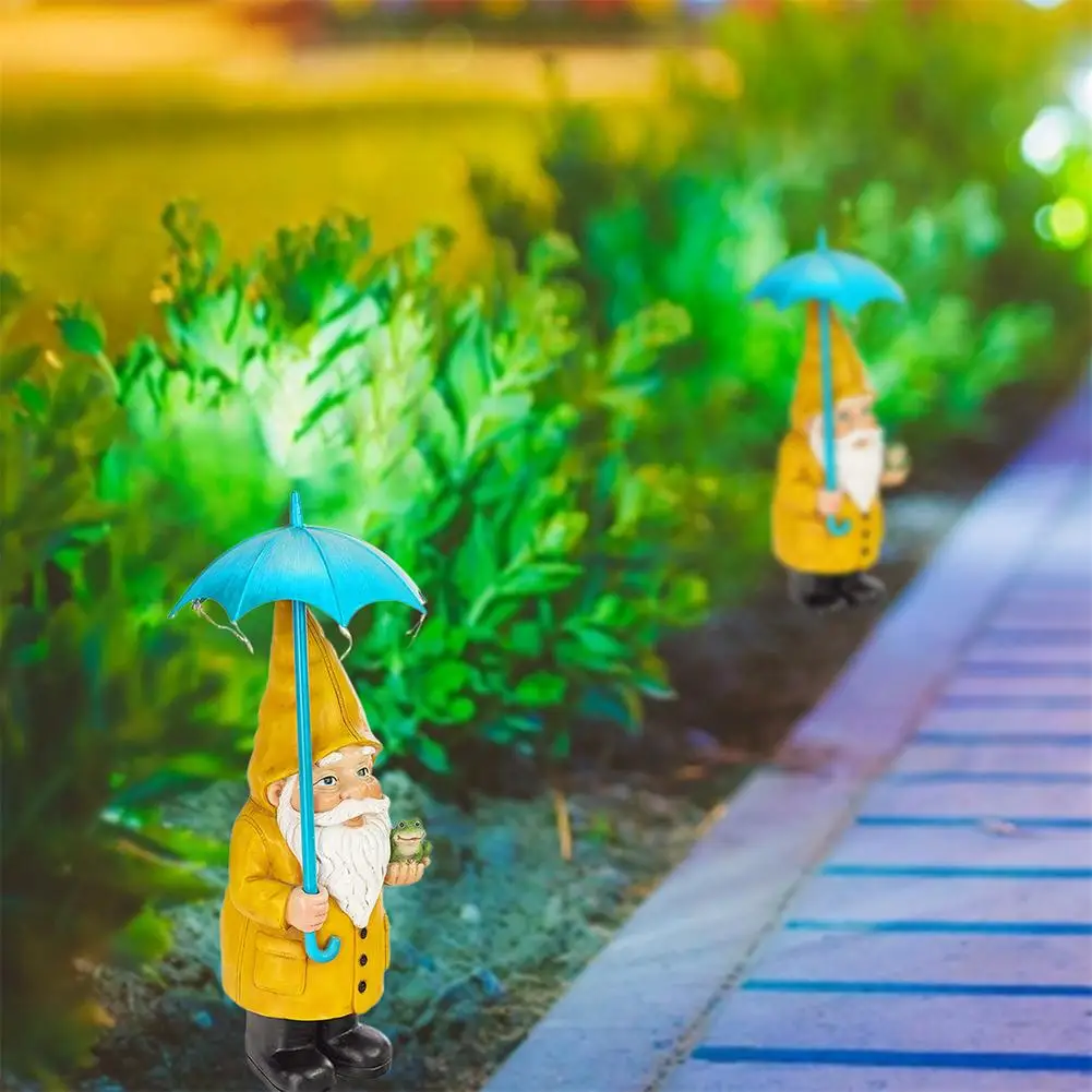 

Solar Energy Statues Of Dwarf, Courtyard Lawn Porch Dwarf, Umbrella Gnome Dwarfs, Funny Resin Statue Cute, Home Yard Decoration