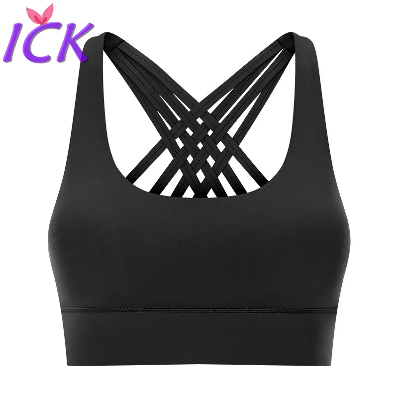 

2021 New Double-sided Mottled Sports Bra for Women with Multi-straps Crossed Backrest Shock-proof Sports Bralingerie lingerie