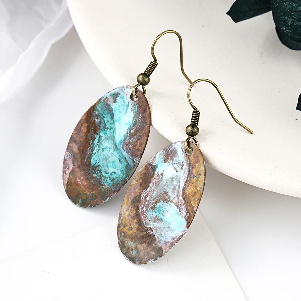 

2019 new design Classic oval shape bronze drop earring