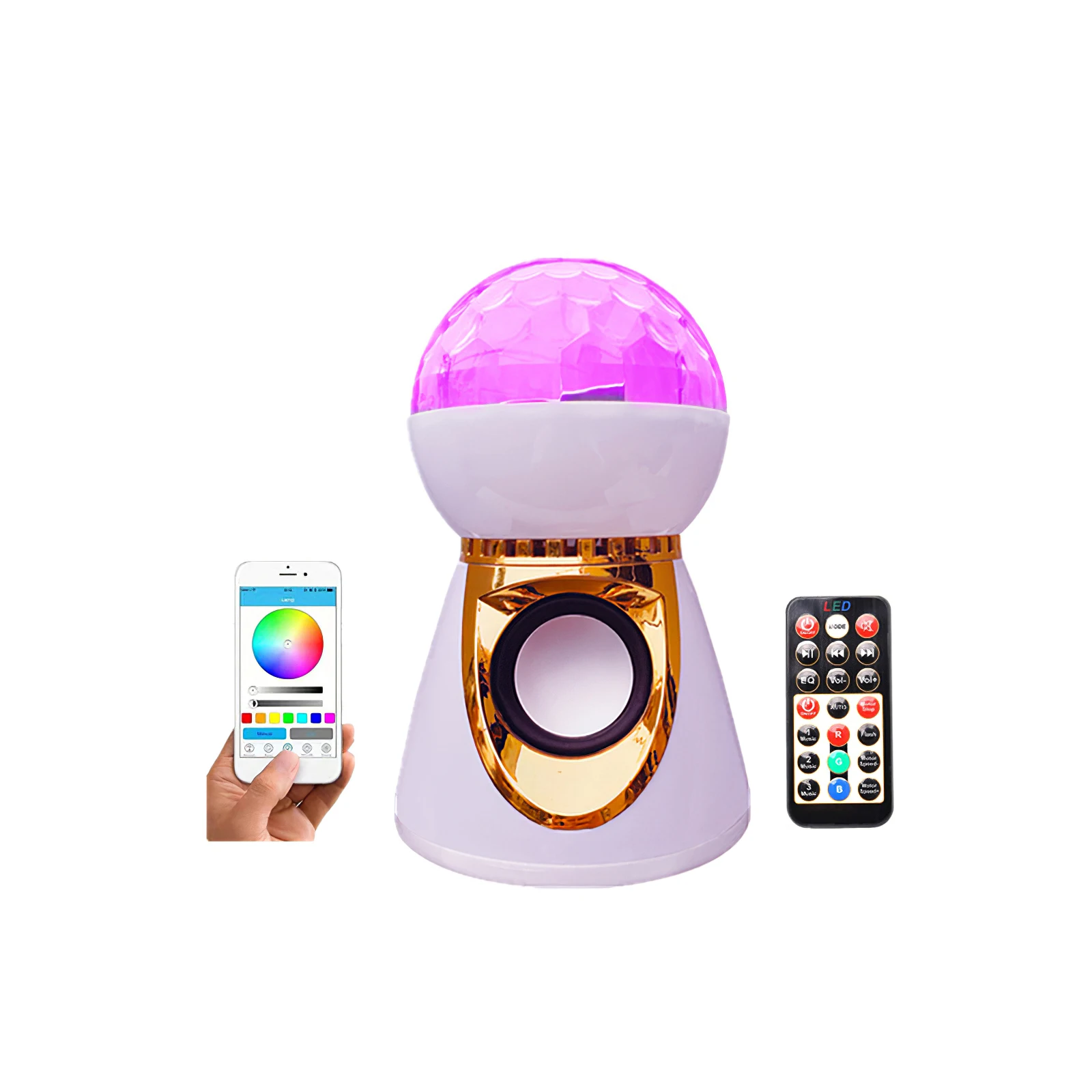 

Светодиодный волшебный шар, цветной светодиодный светильник, луна, звезда, проекционная лампа, беспроводной Звук, Bluetooth, дистанционное упра...