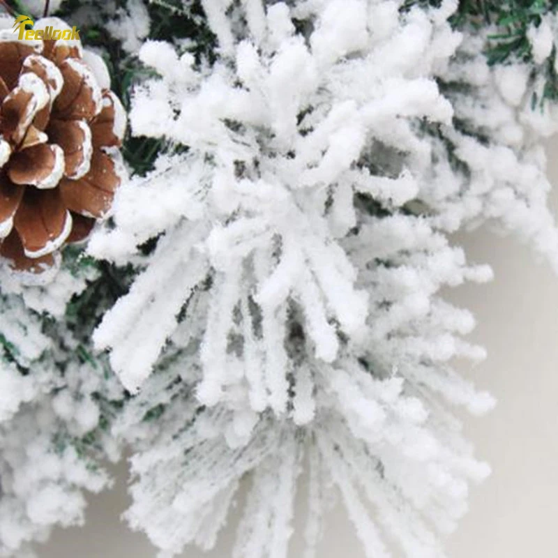 Teellook 50 см сосновая игла Смешанная Снежинка Рождественский венок красные