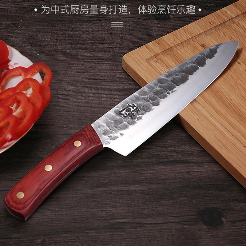 Фото Пластичный монтаж нож для тонкой нарезки японский резки Santoku Western шеф-повара Пластичный монтаж нож для тонкой нарезки японский резки Santoku Western шеф-повара