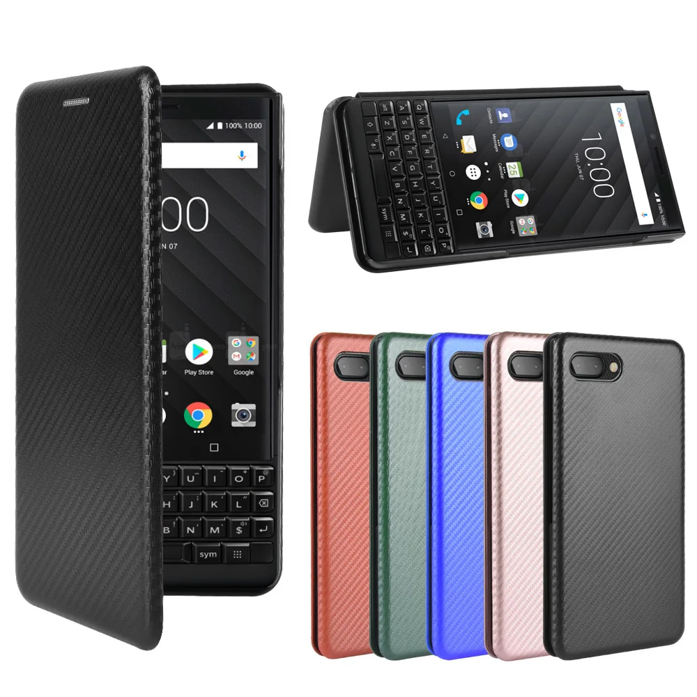 

Чехол-книжка для BLACKBERRY KEY2 из углеродного волокна, кожаный чехол для BLACKBERRY KEY 2 KEYTWO KEY TWO BBF100, чехол 4,5 дюйма