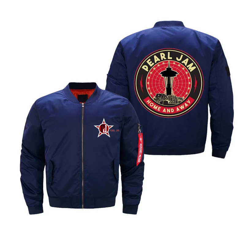 blue-2 Мужская куртка-бомбер, тонкая Водонепроницаемая ветровка, Мужской логотип на заказ, хлопок, полиэстер, стеганая внутренняя черная нейлоновая тафта, полит - Цвет: blue-2