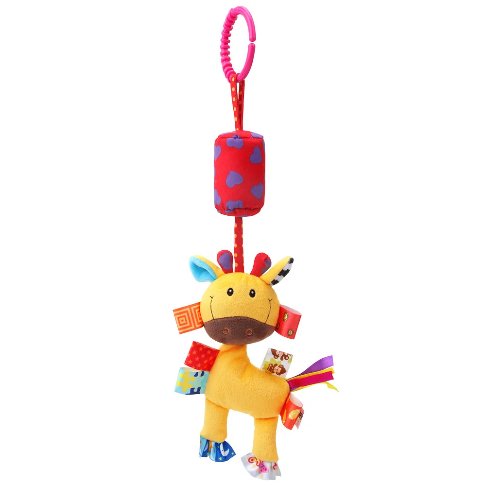 

New baby animal stroller pendant wind chime bed hanging bell baby plush toys