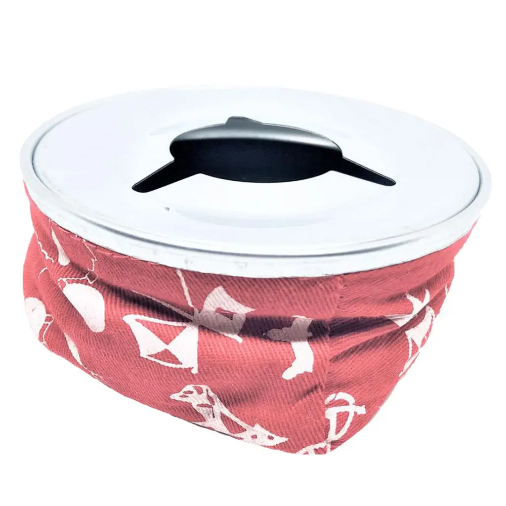 

304 Stainless Steel Windproof Bean Bag Ashtray Cigarette Holder Red for Boat