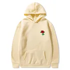 Модные трендовые толстовки с принтом роз, повседневные свитшоты в стиле хип-хоп, Мужская Уличная одежда в стиле Харадзюку, осенне-зимняя флисовая толстовка, одежда