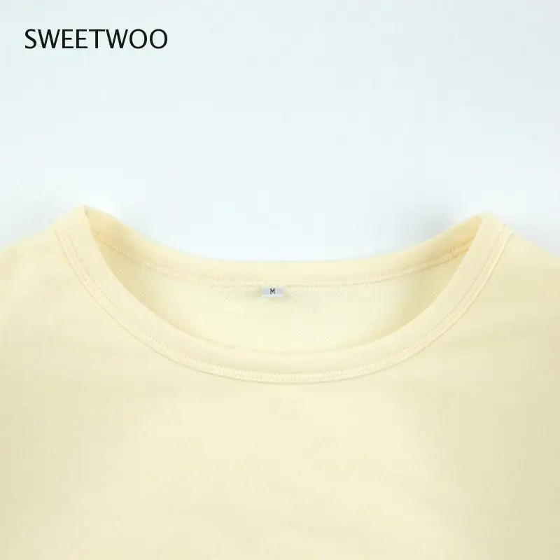 

Fashion Long Sleeved O-Neck Hoodie Femme Shoulder Pads Women's Casual Loose Cotton Pullover Top Female Sweatshirt