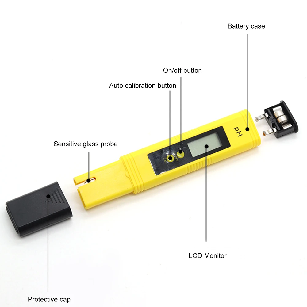 

New 0.01 Digital PH Meter Tester for Water Quality, Food, Aquarium, Pool Hydroponics Pocket Size PH Tester Large LCD Display