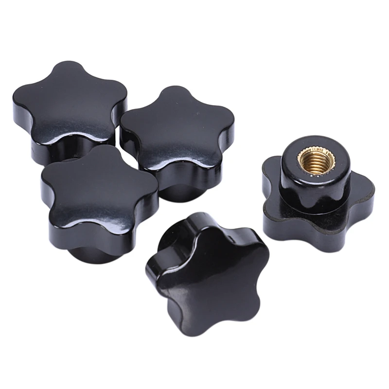

5Pcs M8 Female Thread 32mm Star Head Clamping Nuts Knob Grip Handle