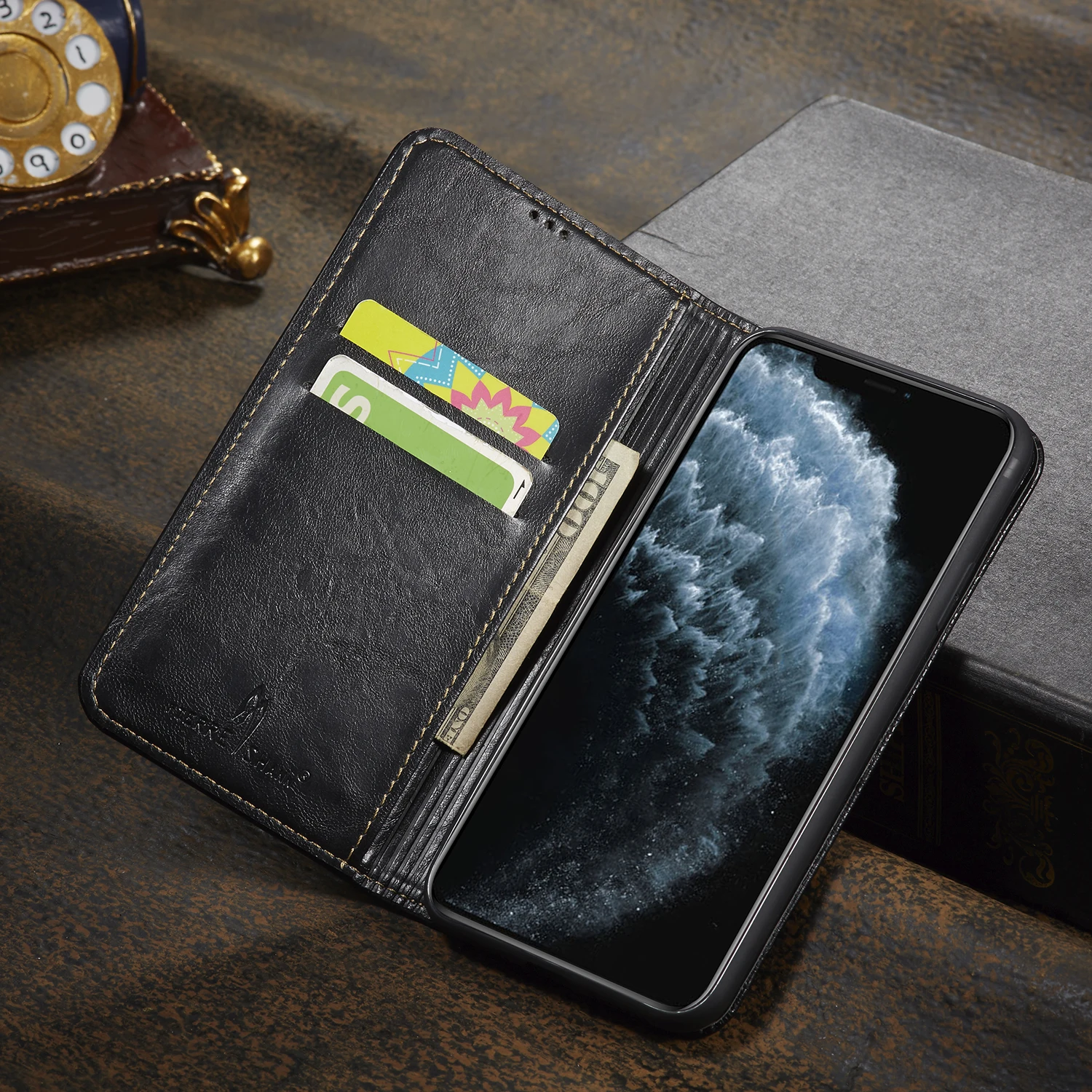 Чехол-книжка Fierre Shann из искусственной кожи чехол для iPhone 7 8 Plus X Xs XR Max 11 11Pro