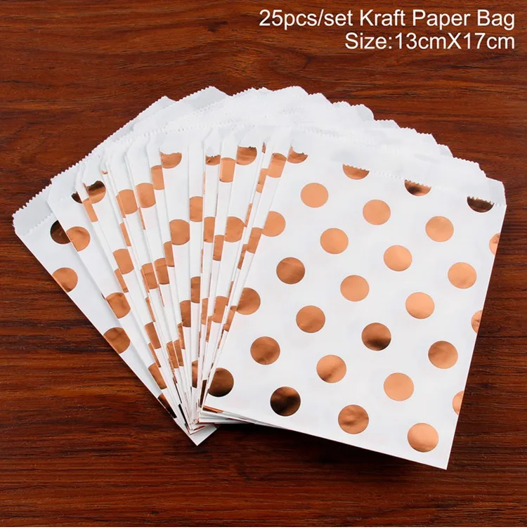 25pcs paper bags 5 QIFU крафт-бумажные пакеты для попкорна мешок конфет коробки рождественские бумажные подарочные пакеты Рождественская Упаковка конфет попкорн коробка - Цвет: 25pcs paper bags 5