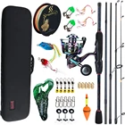 Sougayilang набор катушек для спиннинга, 1,8-2,4 м, с приманкой, леской и сумкой для переноски рыбы, для путешествий, рыбалки на открытом воздухе