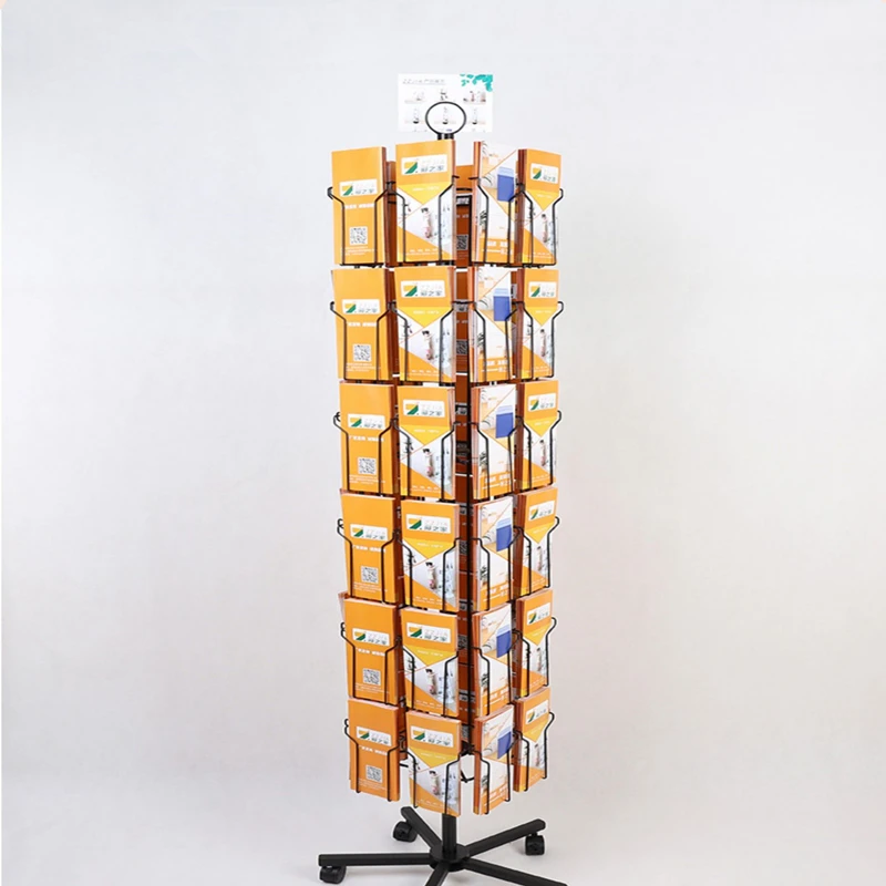 Поворотная рекламная подставка для открыток одноцветная Складная полка