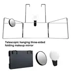 Практичная 10-кратная лупа для самостоятельной стрижки волос, Стайлинг, трехскладное зеркало с заполсветильник, крепкое зеркало сделай сам для стрижки волос для дома