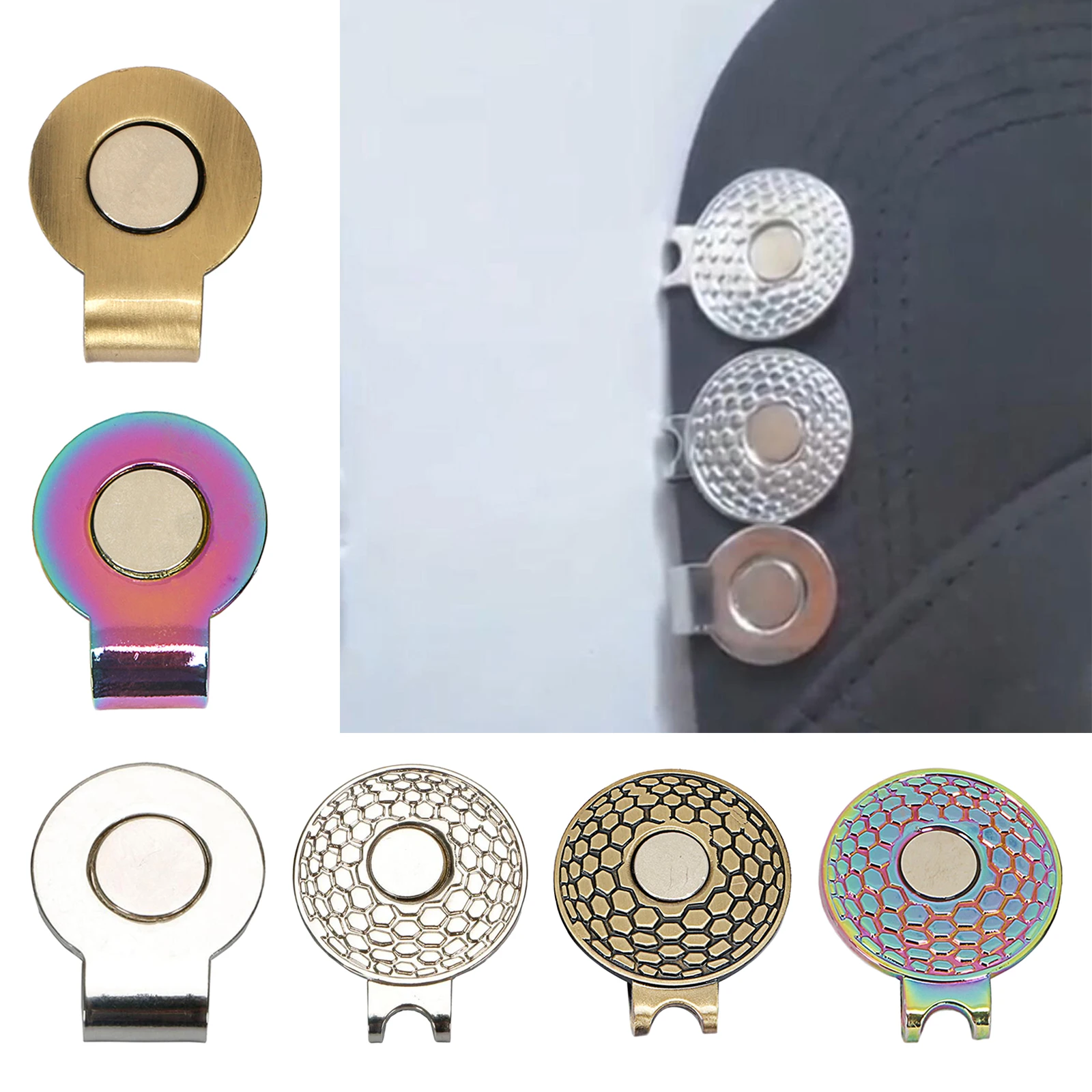 

Magnetic Golf Ball Marker Hat Clip for Men Women Zinc Alloy Golf Ball Markers Removable Magnetic Hat Caps Visor Hat Clip