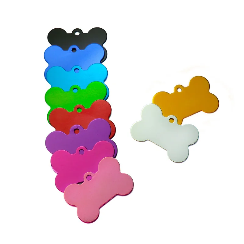 

Wholesale 20pcs Bone Double Sides Personalized Dog ID Tags Customized Cat Puppy Name Phone No. Pet ID Tags Dog Cat Name Phone