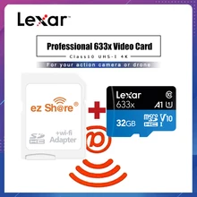Ezshare беспроводной wifi адаптер + Lexar Micro SD карта 128 ГБ 32 класс 10 633x64 Гб